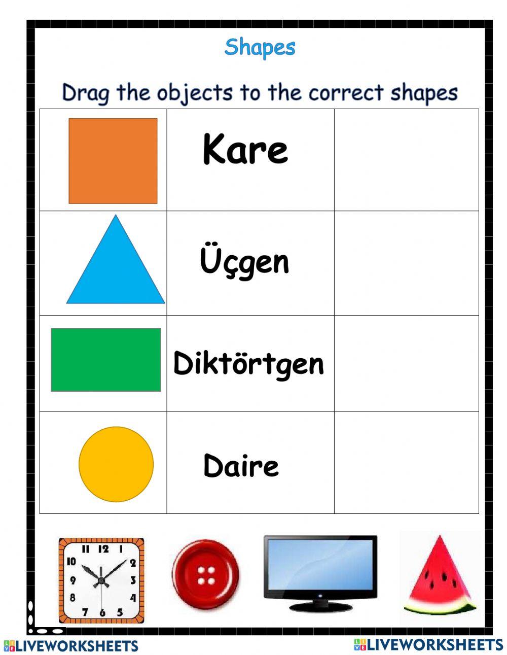 Şekilleri eşleştirme ve konuşma becerisi