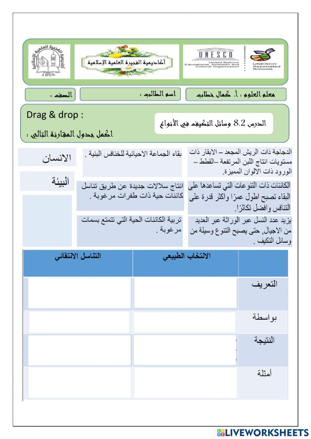 وسائل التكيف في الأنواع