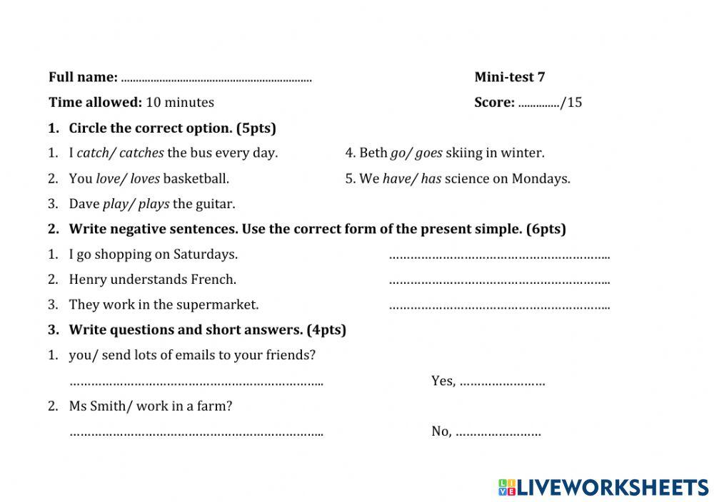 BG4 - Mini Test Unit 10