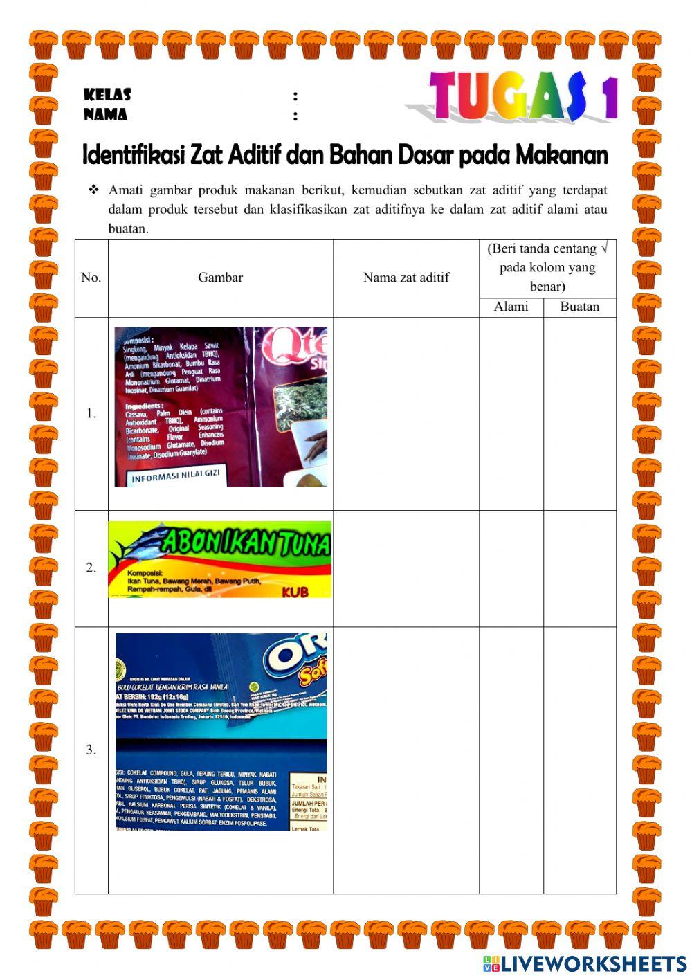 Identifikasi zat aditif pada makanan