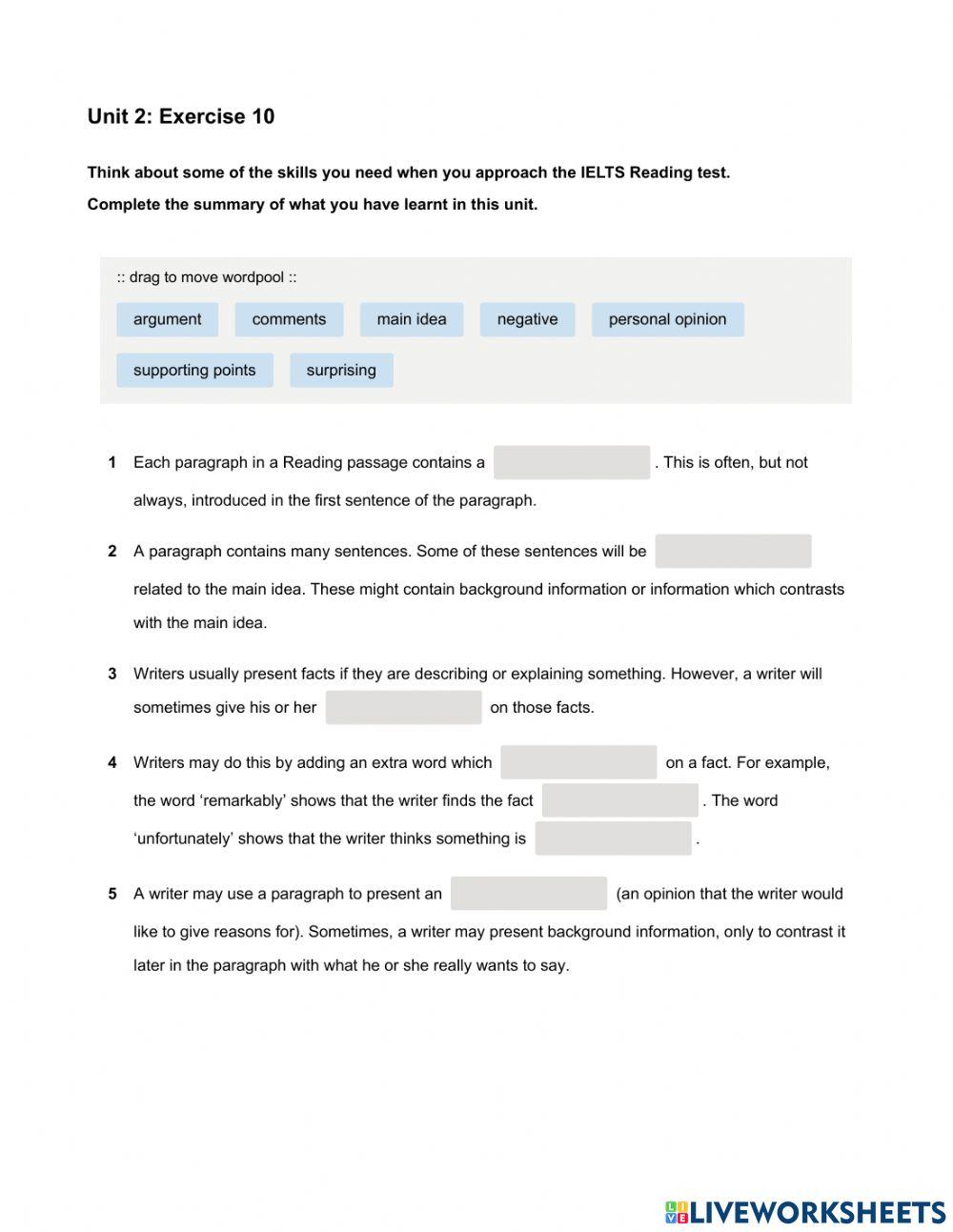 Mindset 2 - Reading - Unit 2 Ex10