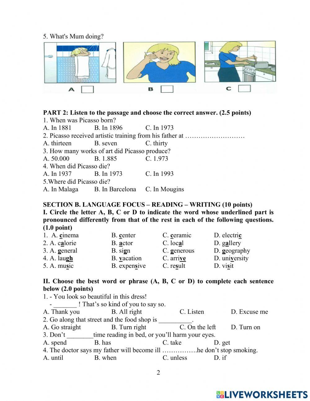 G7-First Semester-Practise Test 4