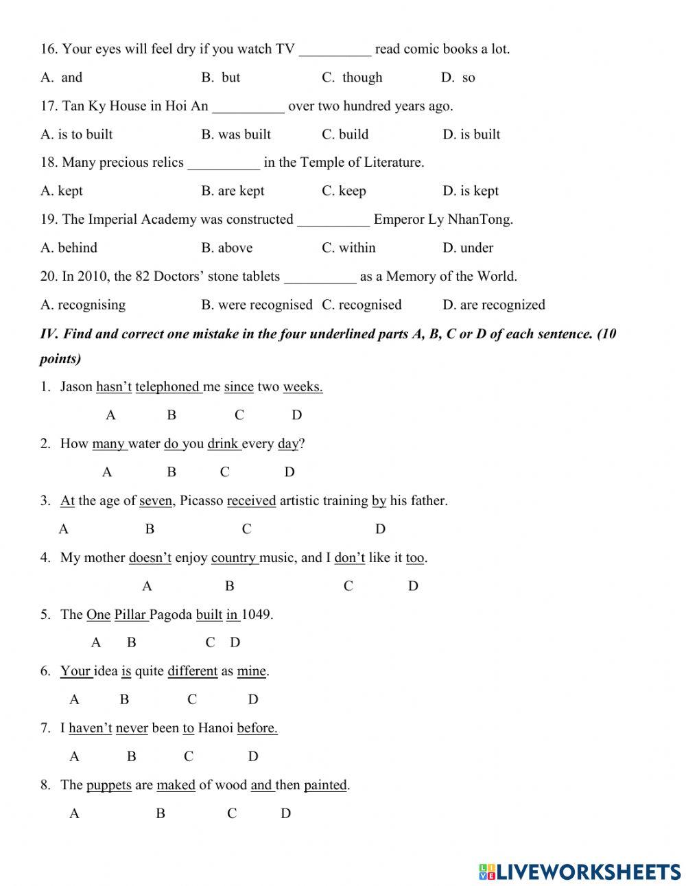 Grade 7- Đề cương kỳ 1