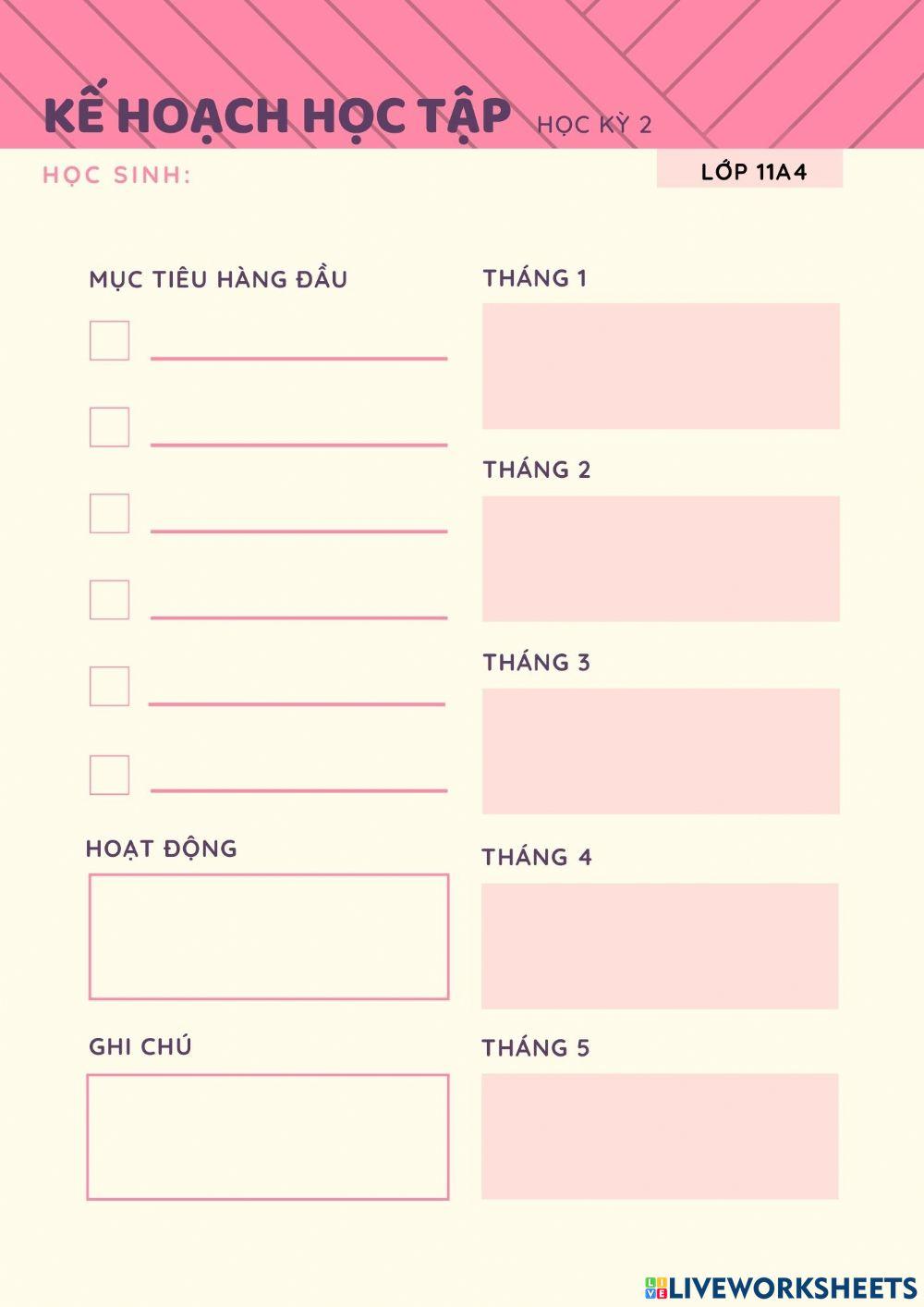 Kế hoạch học tập