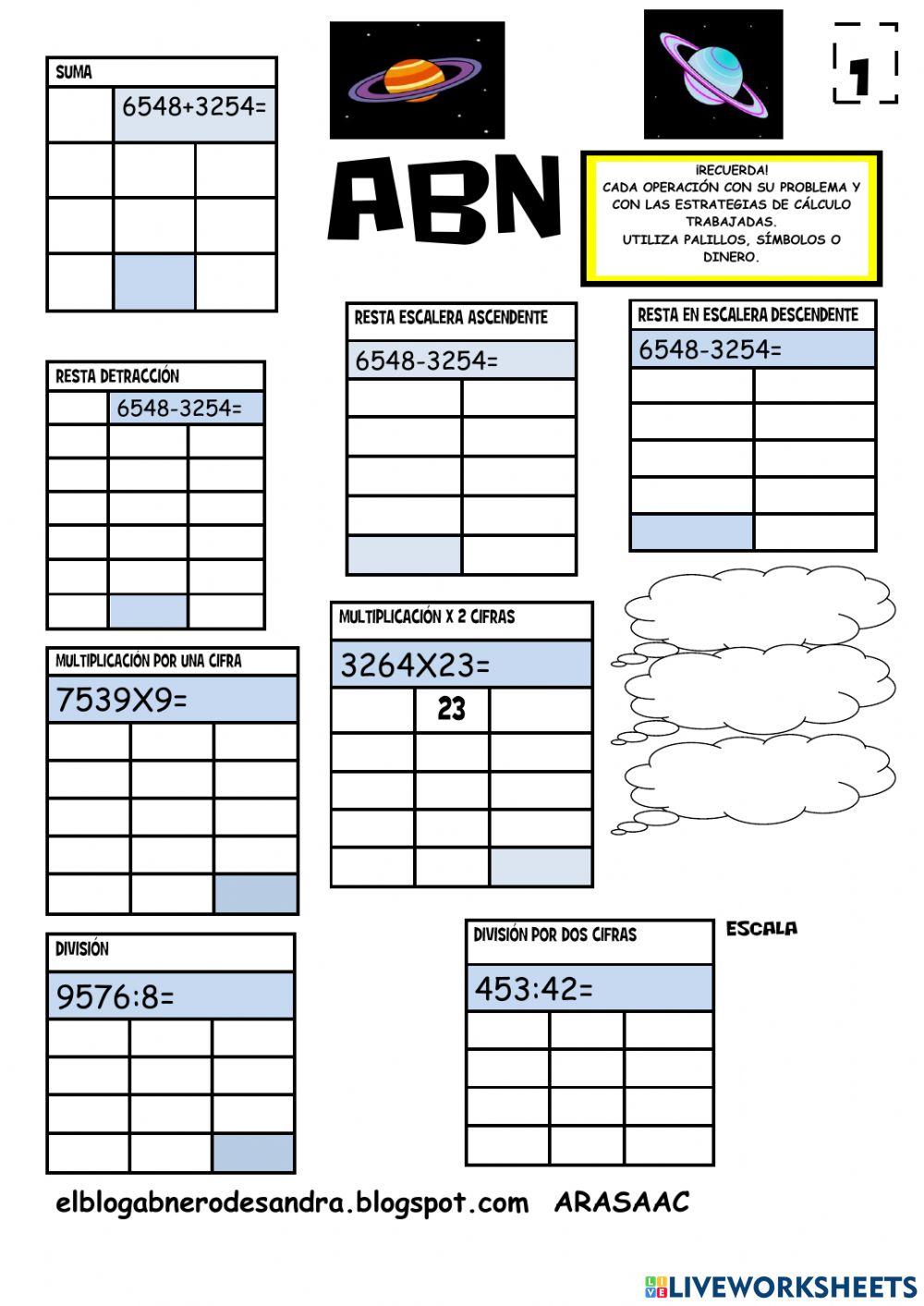 Ficha repaso abn 5º primaria