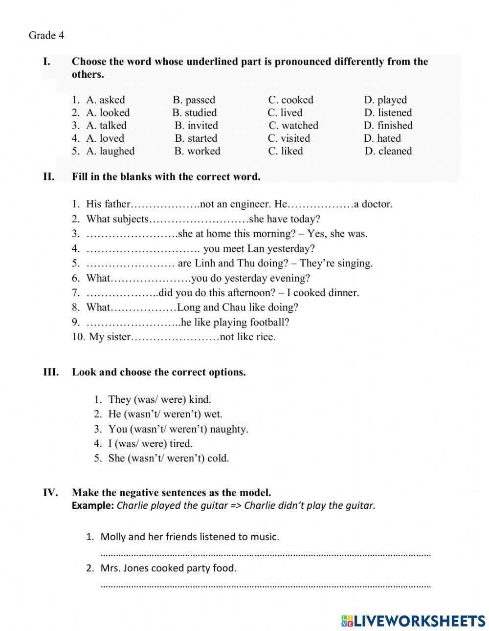 English 4. Exercise