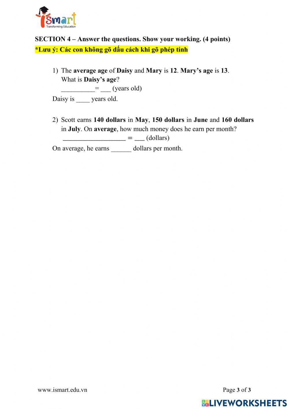 Maths 4 Revision for term 1