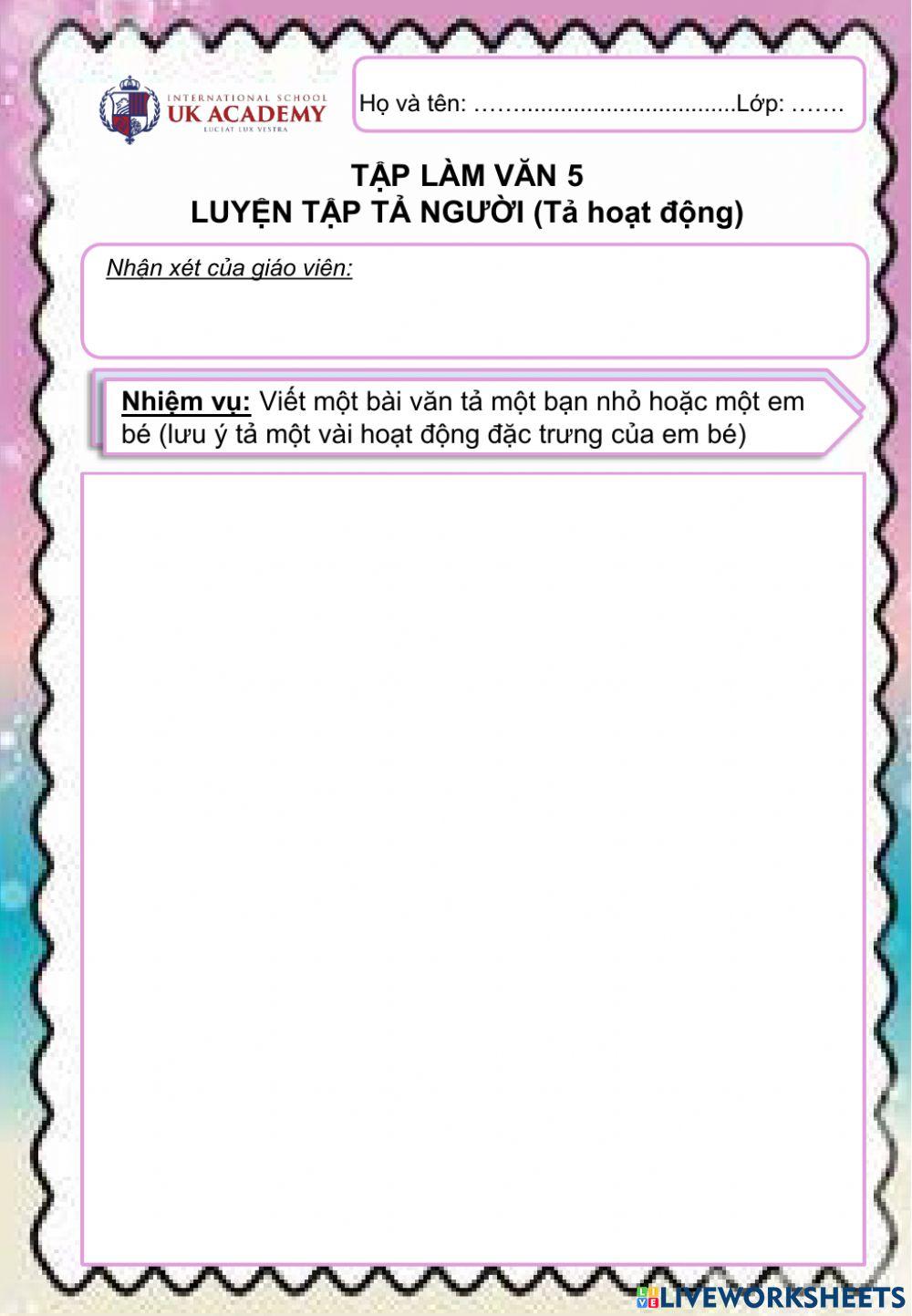 Luyện tập tả người - Tả em bé