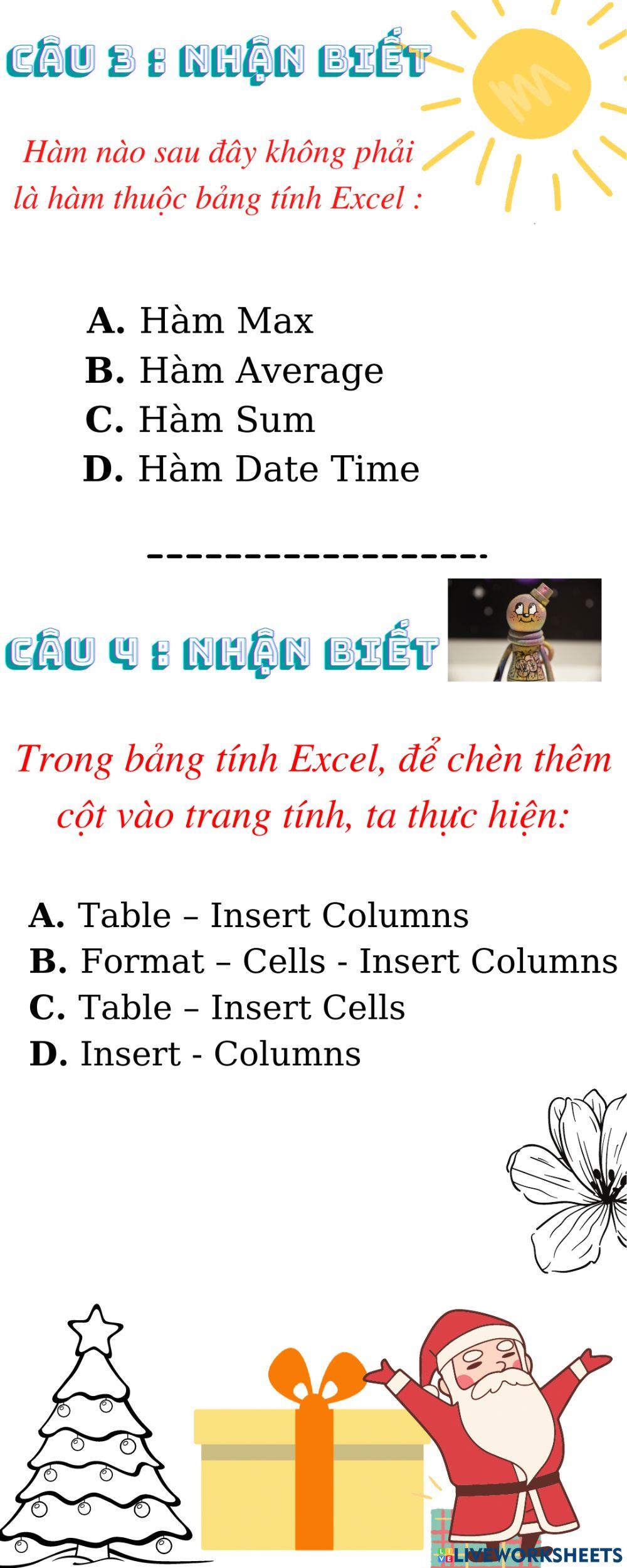 Nhóm 11 bài tập Excel