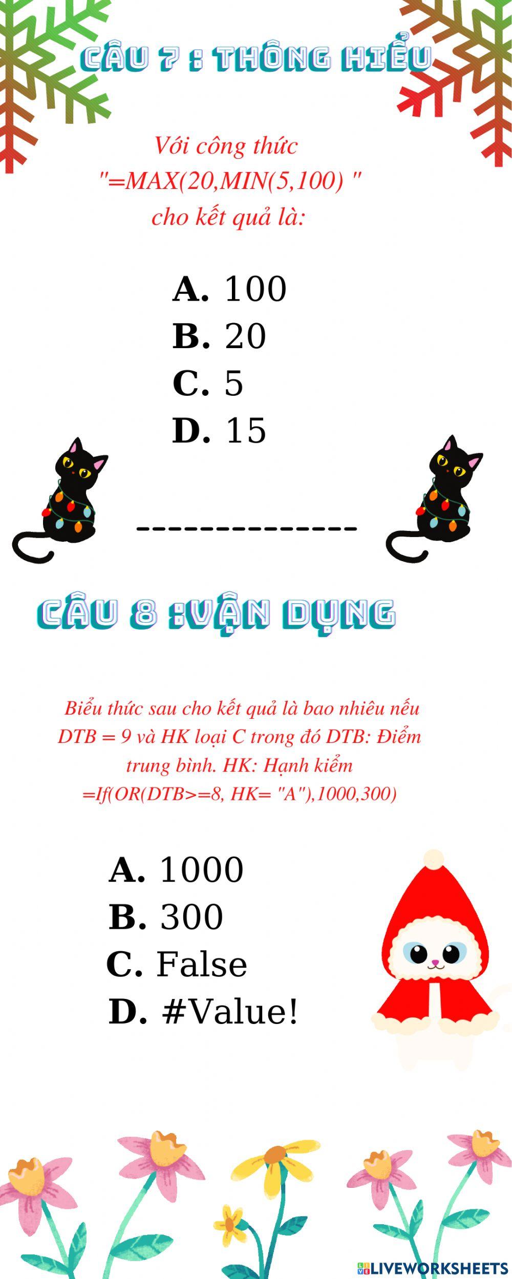 Nhóm 11 bài tập Excel