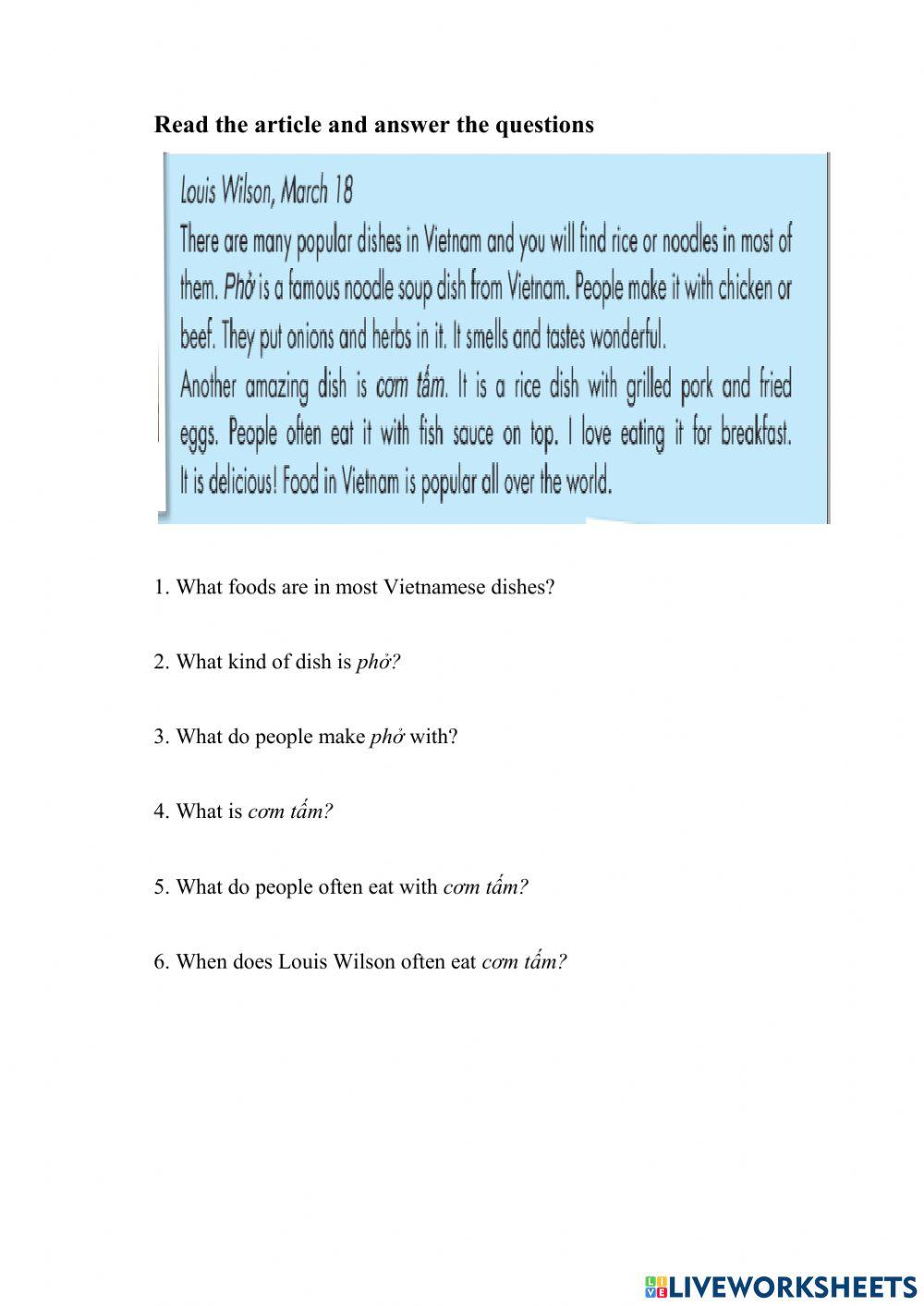 Unit 5 Around town 3.2 reading