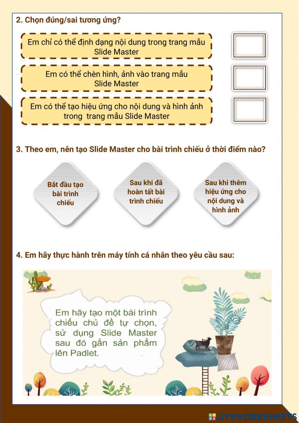 Tin học lớp 5-Tuần 17-CĐ3-Bài 5: Tạo thông số chung cho các trang trình chiếu