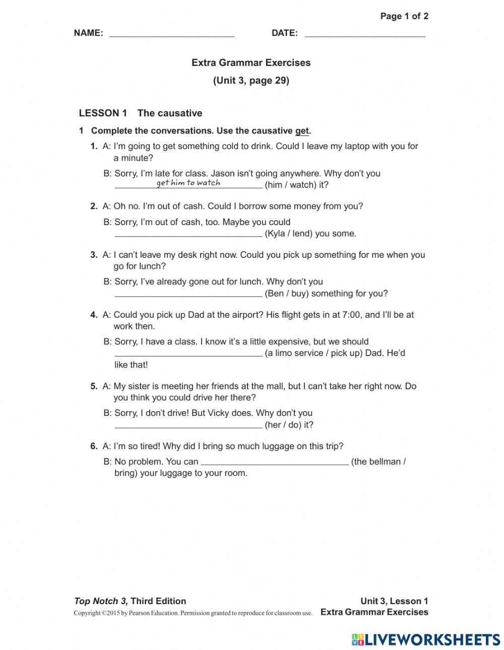 TN3 - Unit 3 - Extra grammar