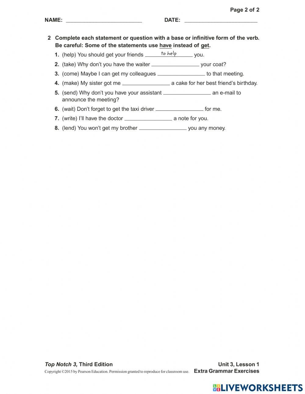 TN3 - Unit 3 - Extra grammar