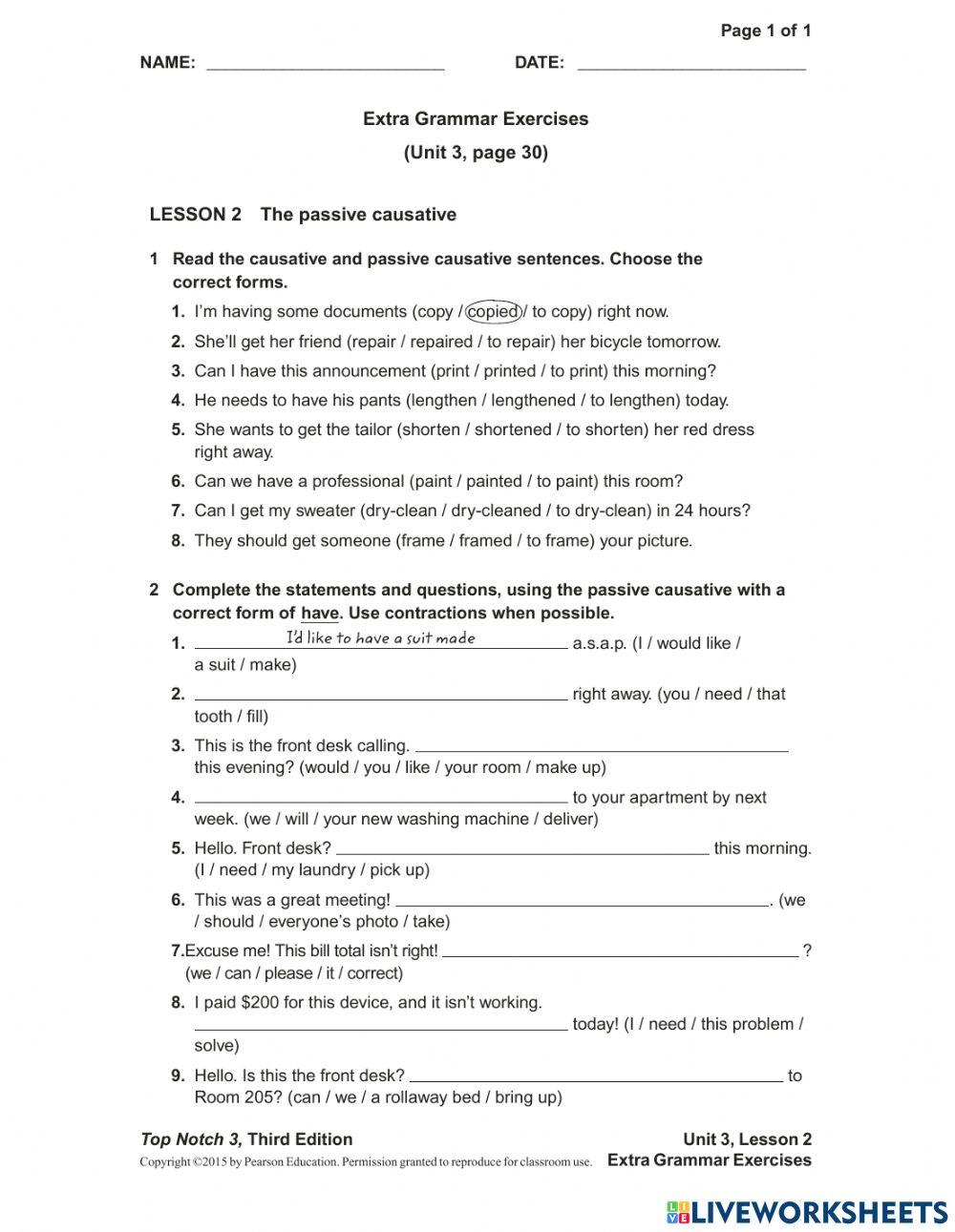 TN3 - Unit 3 - Extra grammar