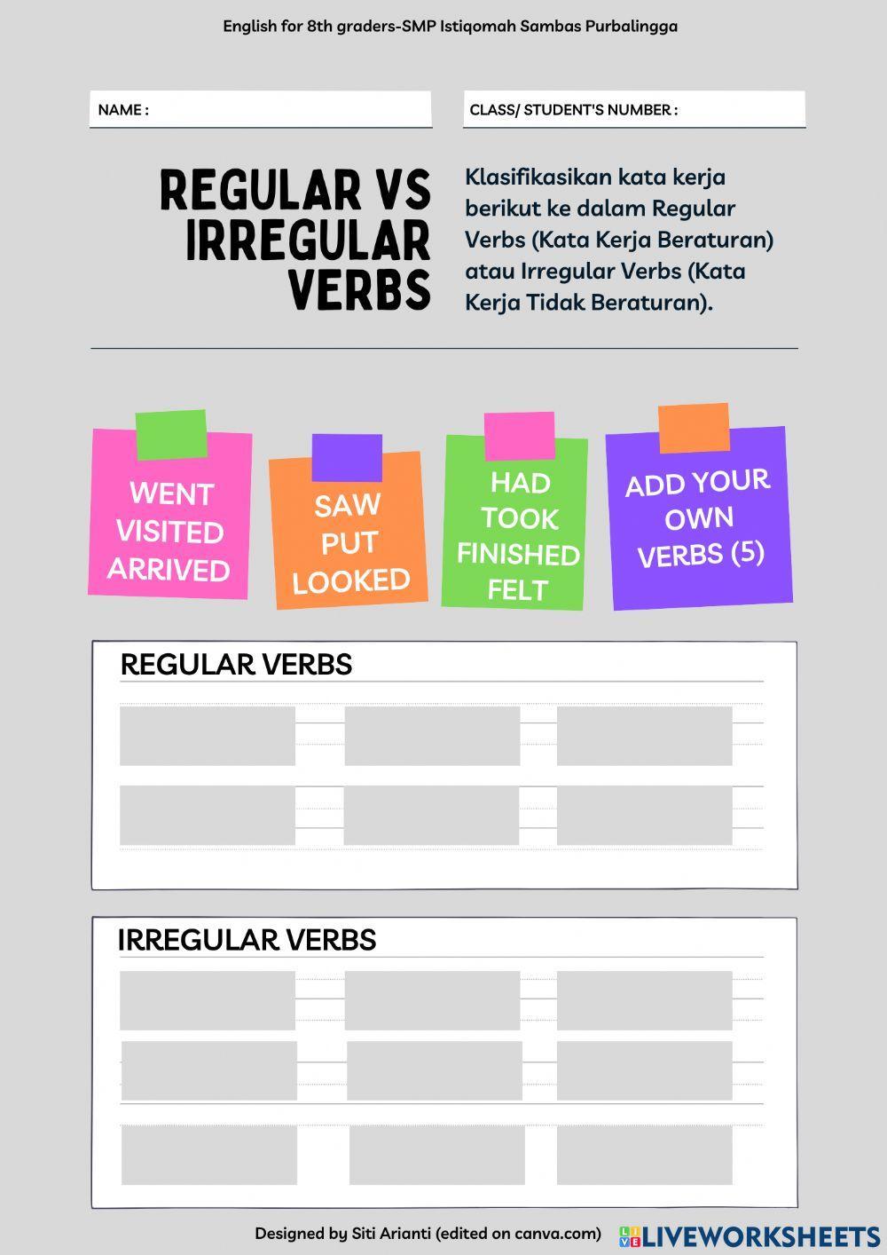 Regular vs irregular verbs