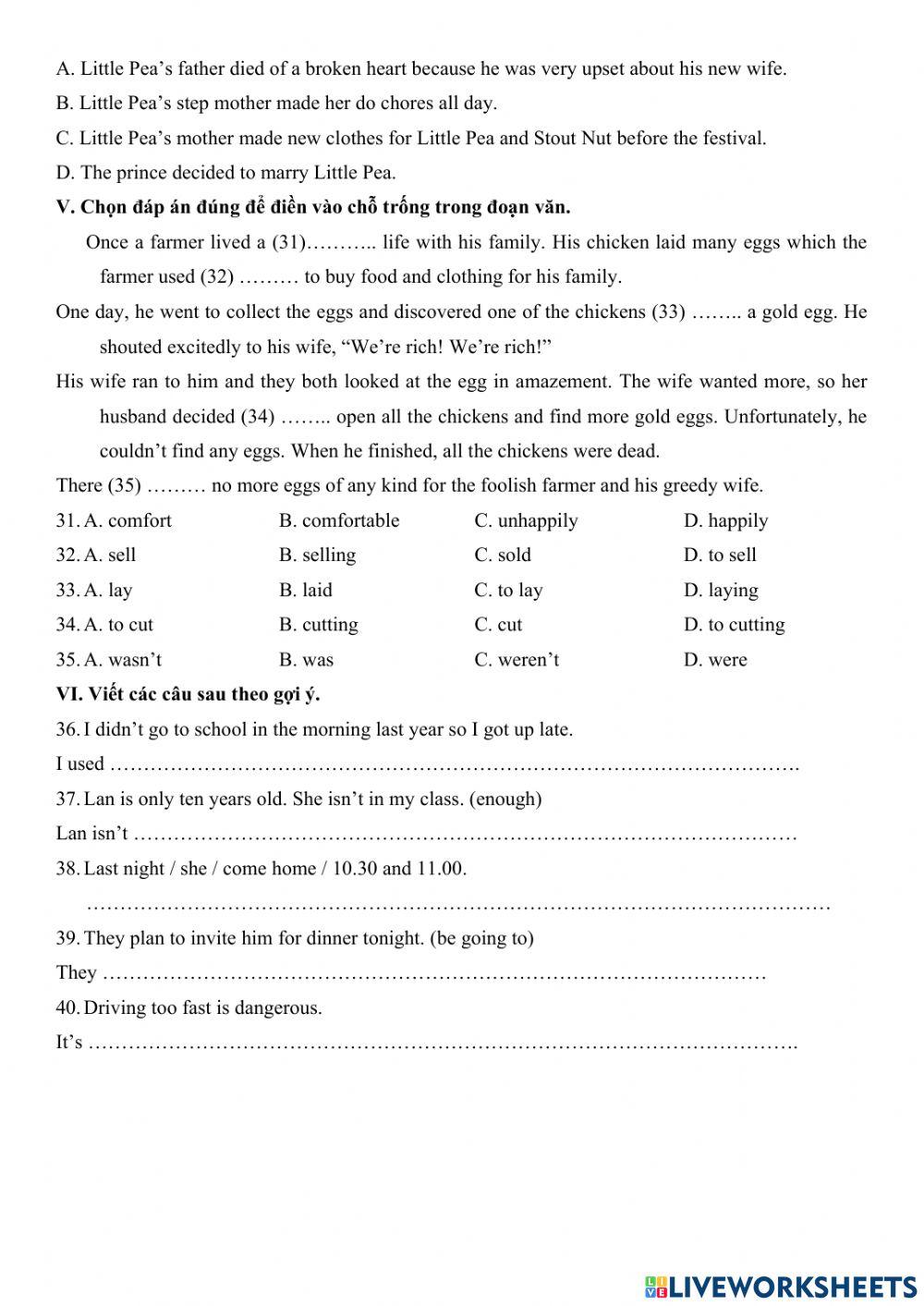 G8 - Final Test 9 - Term 1