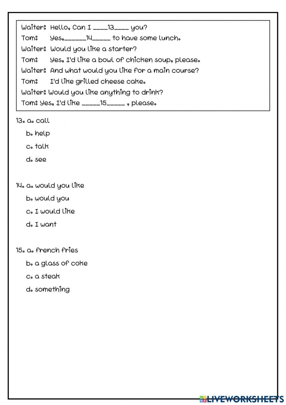 English for Fun Midterm Examination Part I
