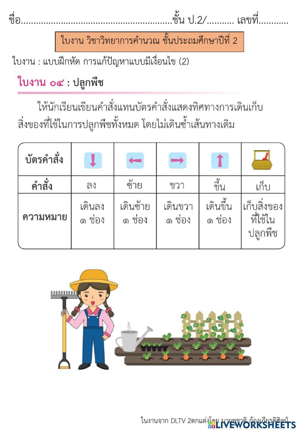 การแก้ปัญหาแบบมีเงื่อนไข (2)  วิทยาการคำนวณ ป.2
