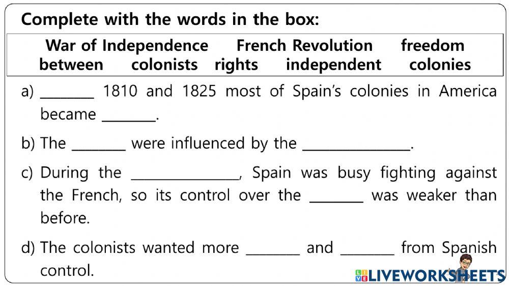 19th century Worksheets 5-10
