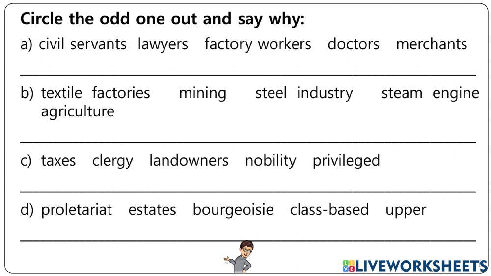 19th century Worksheets 11-16