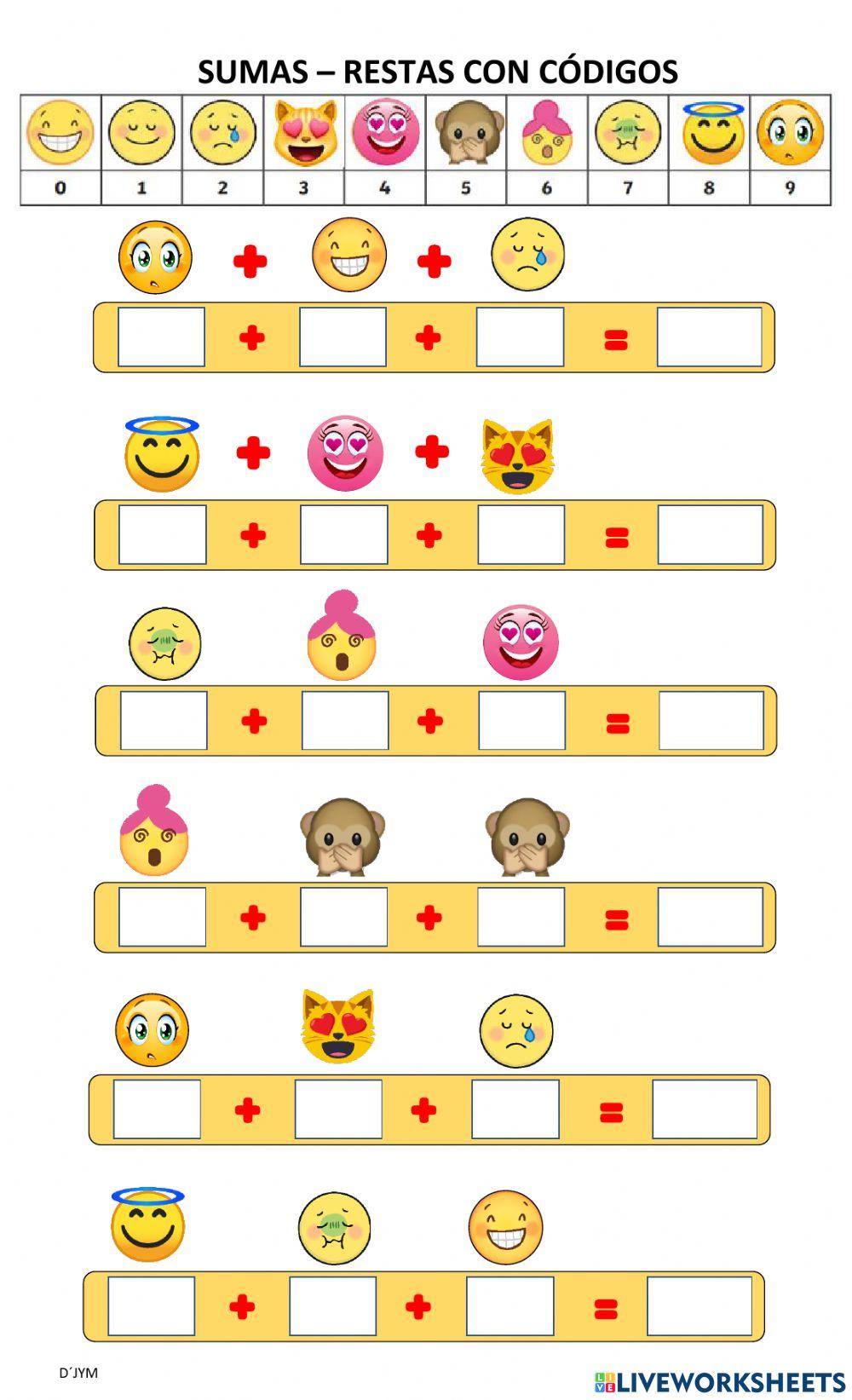 Sumas - Restas sencillas con códigos