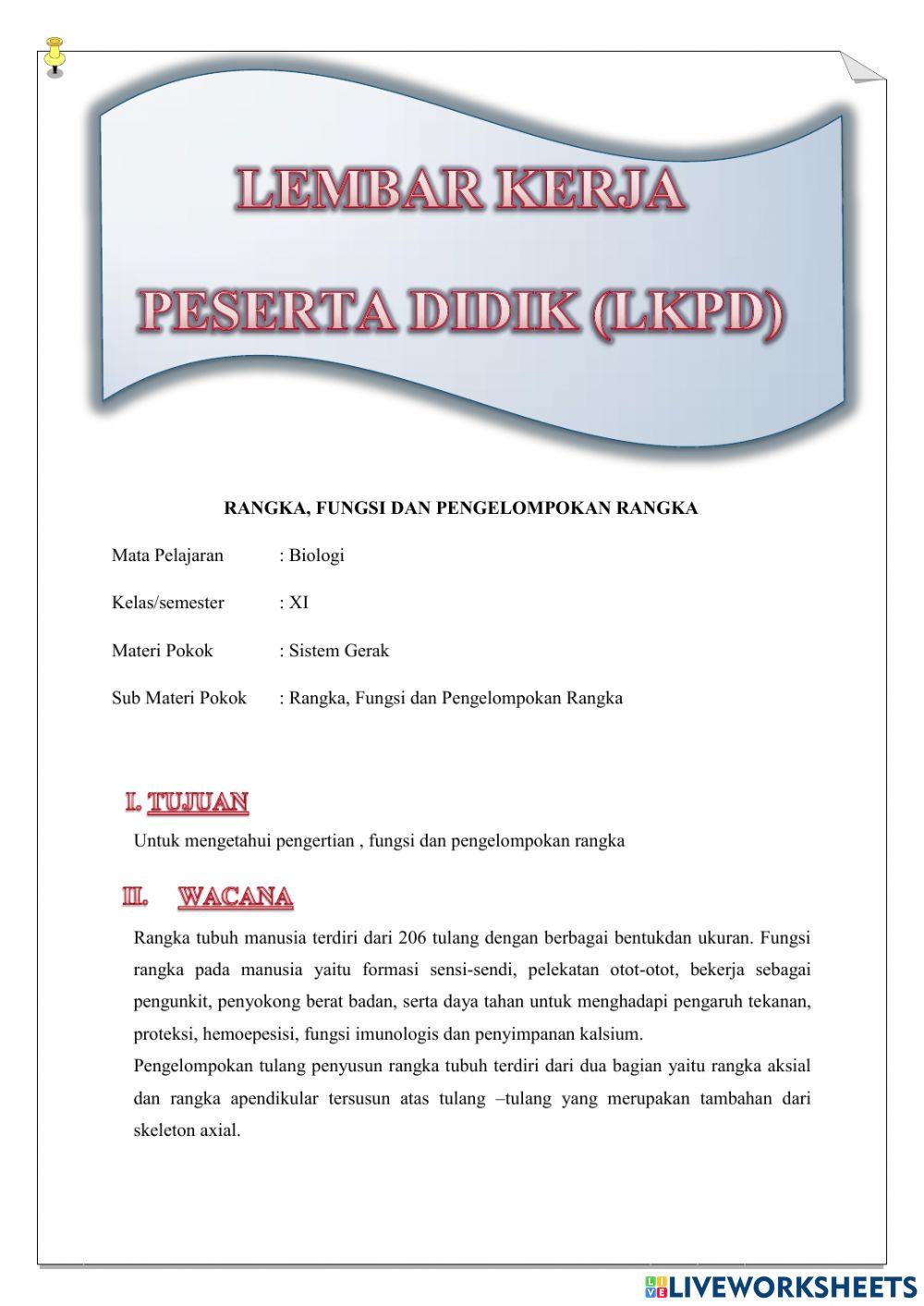 Lembar Kerja Sistem Gerak