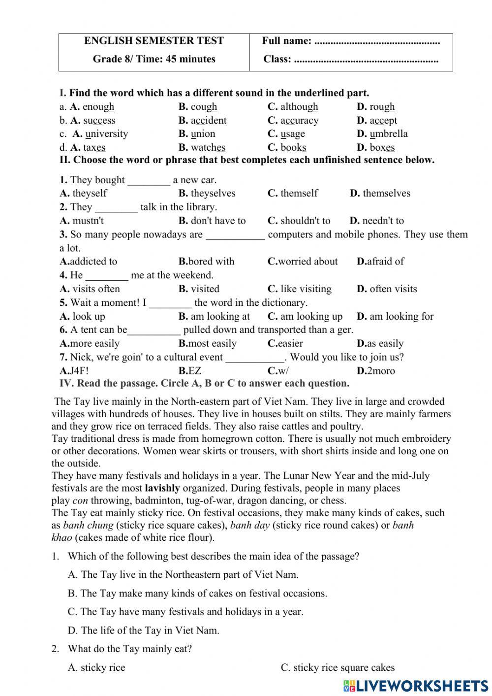 Kiểm tra cuối kỳ