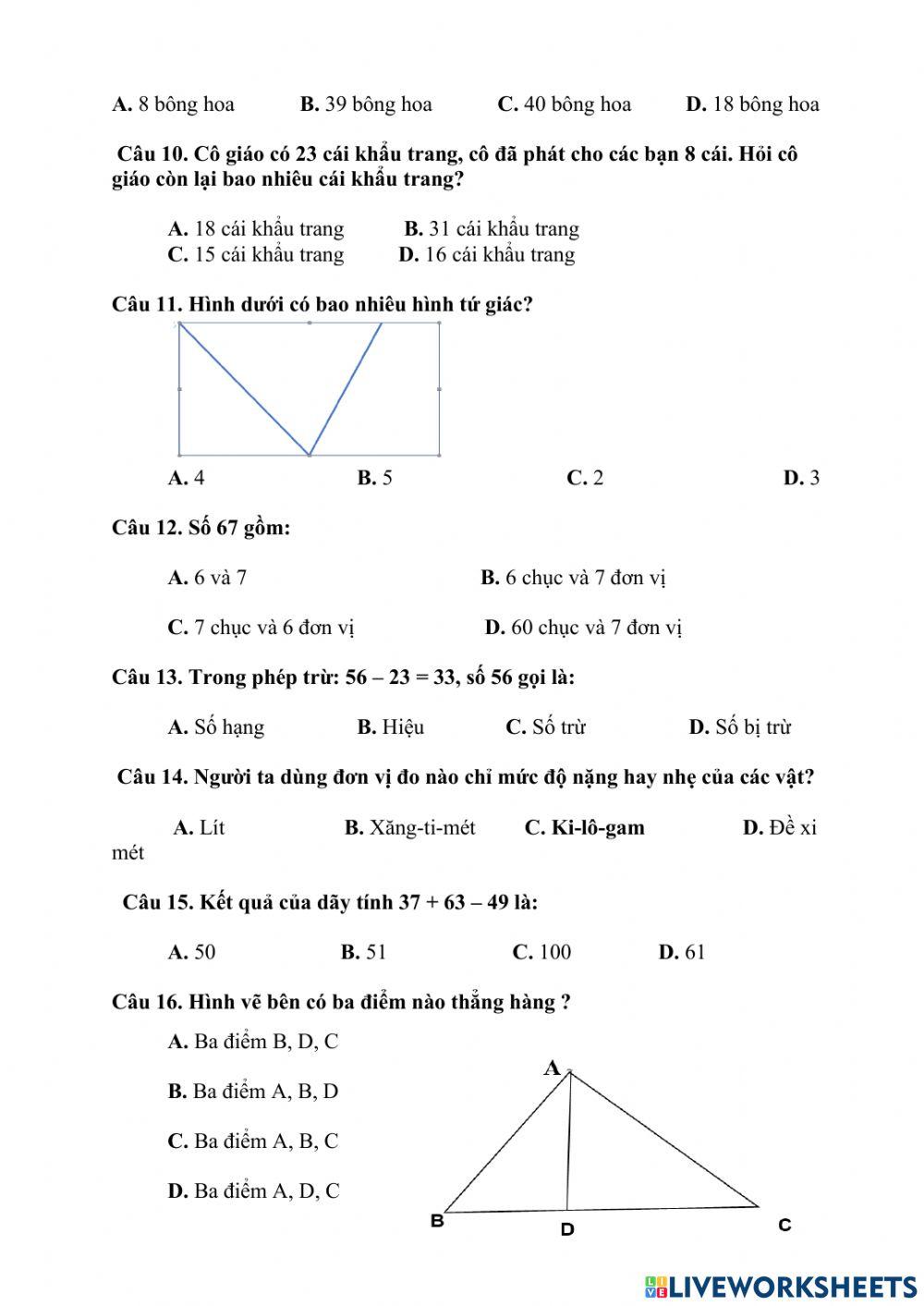 Toan  tv lop 2 - on thi hk1