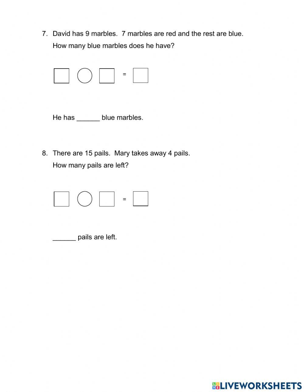 Grade 1 Semester 1 Math Review
