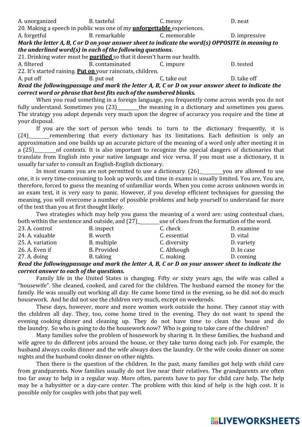 GR9.Practice test 13-14.(Basic)