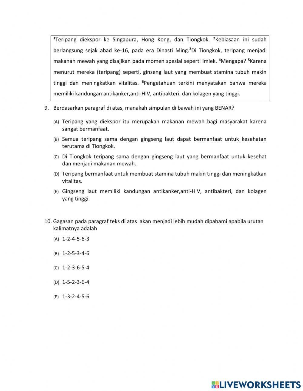 Post test bahasa indonesia 2