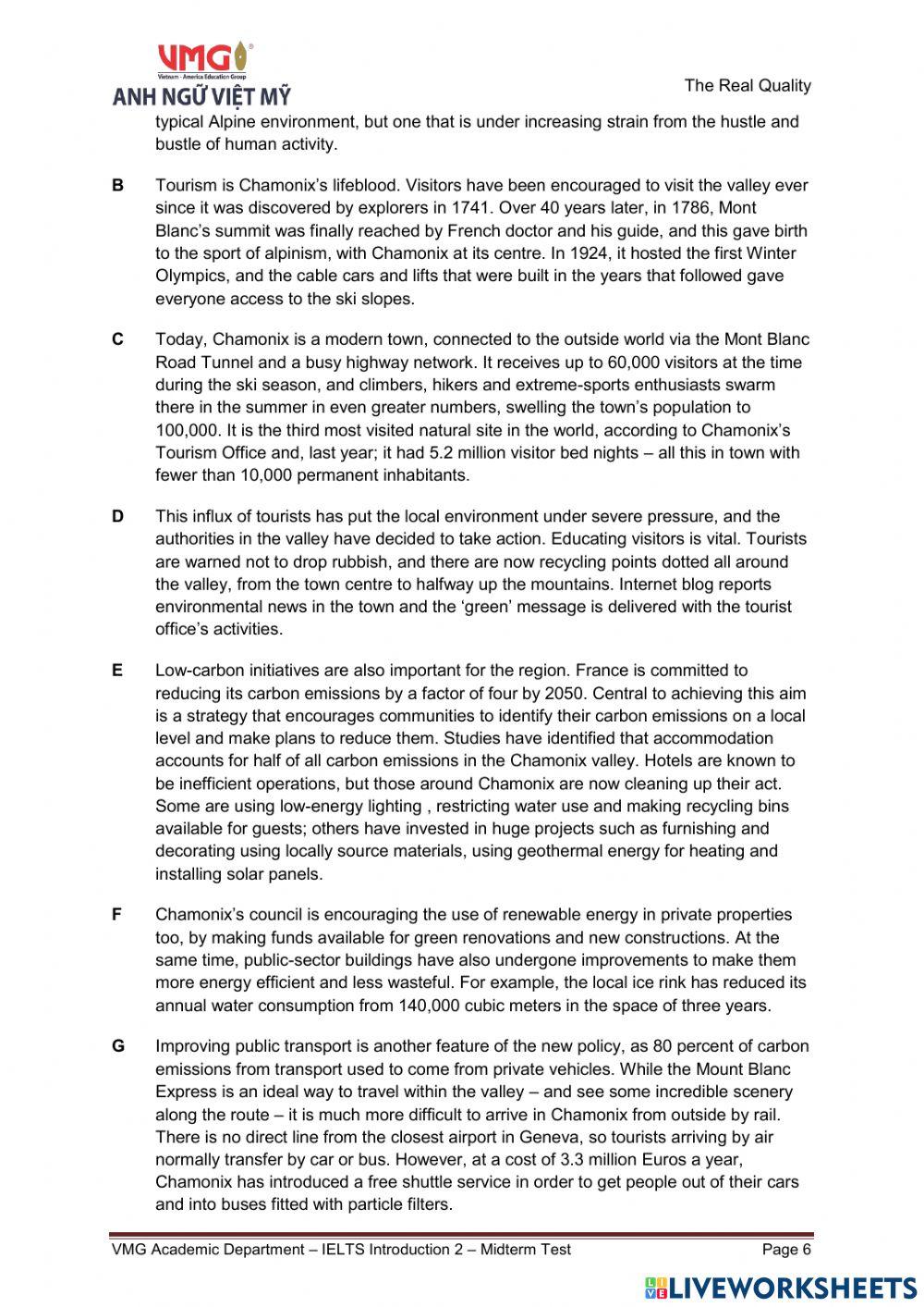 Mid Intro 2 (Reading) worksheet | Live Worksheets