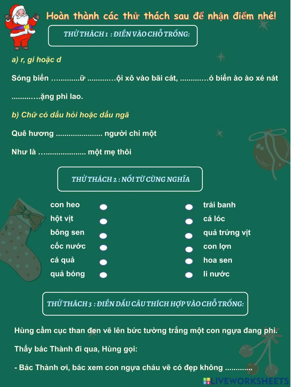 Phiếu bài tập cuối tuần (tuần 13)