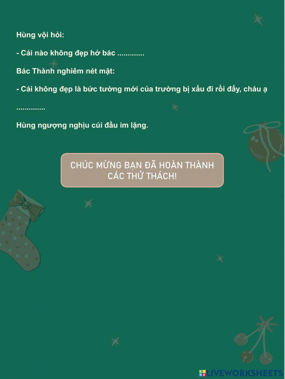 Phiếu bài tập cuối tuần (tuần 13)