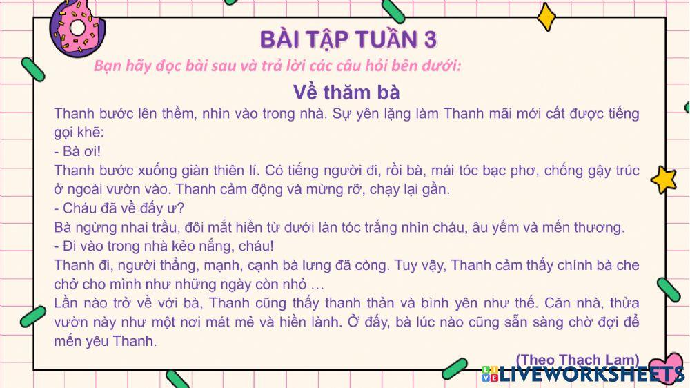 Phiếu bài tập cuối tuần (tuần 3)