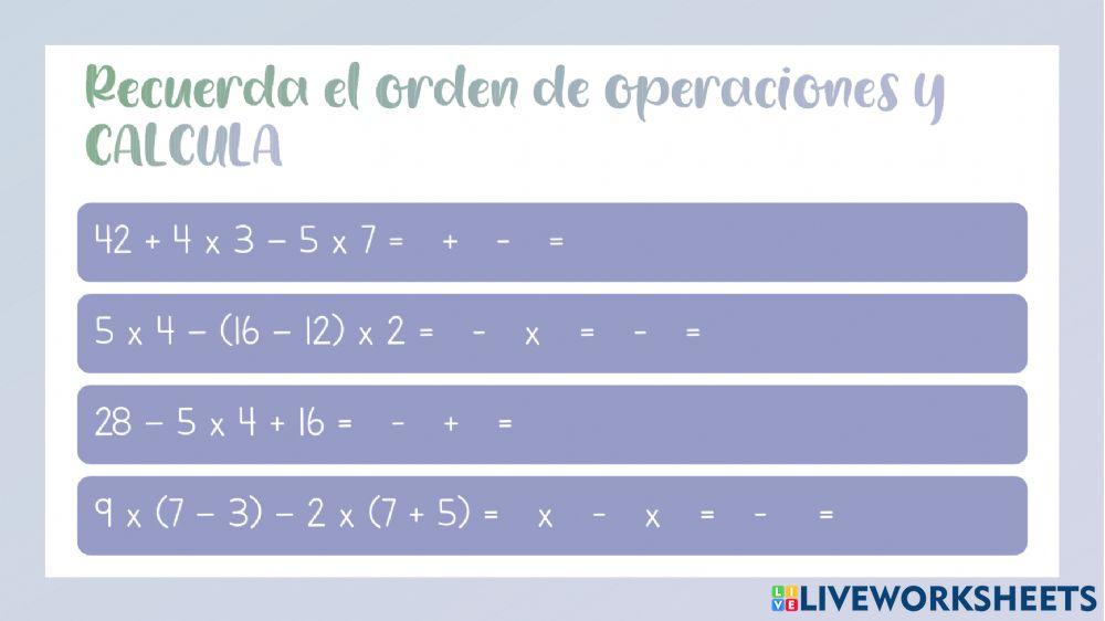 Operaciones combinadas y multiplicaciones con decimales