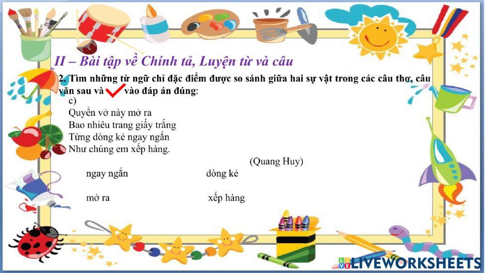 Phiếu bài tập cuối tuần (tuần 14)