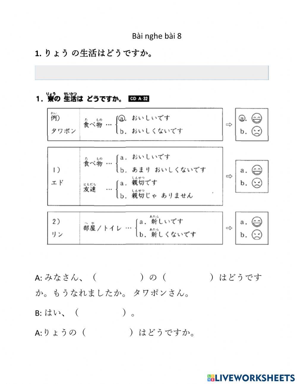 Nghe bài 8 nâng cao