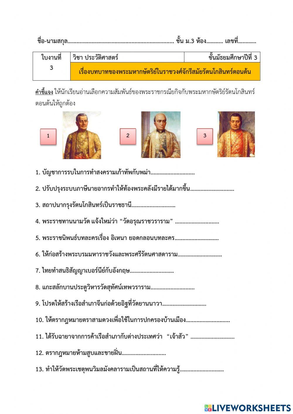 บทบาทของพระมหากษัตริย์ในราชวงศ์จักรีสมัยรัตนโกสินทร์ตอนต้น