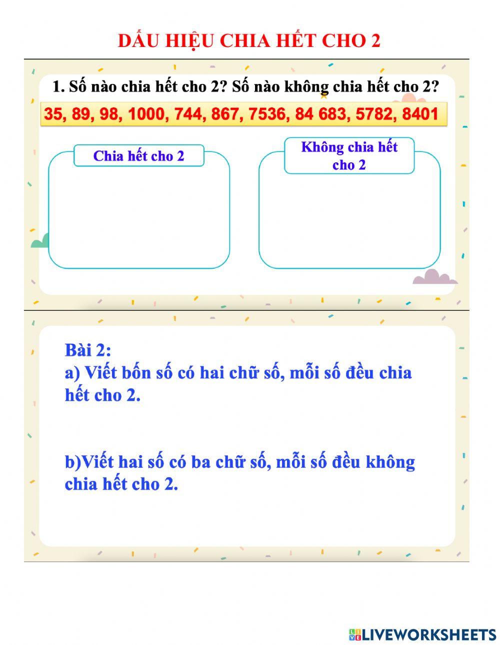 Toán: Dấu hiệu chia hết cho 2