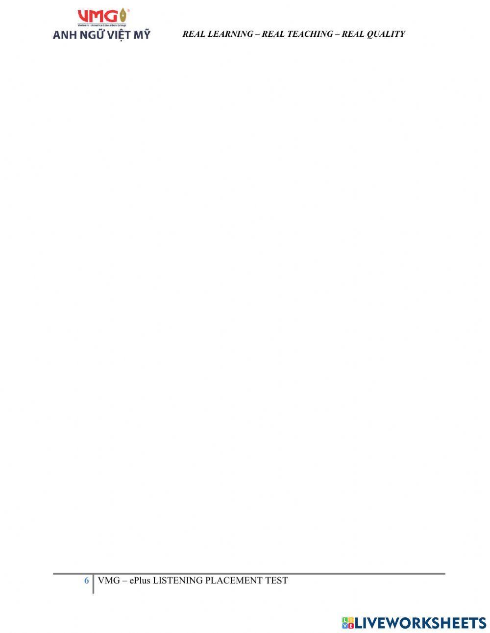 EPlus - PLACEMENT TEST