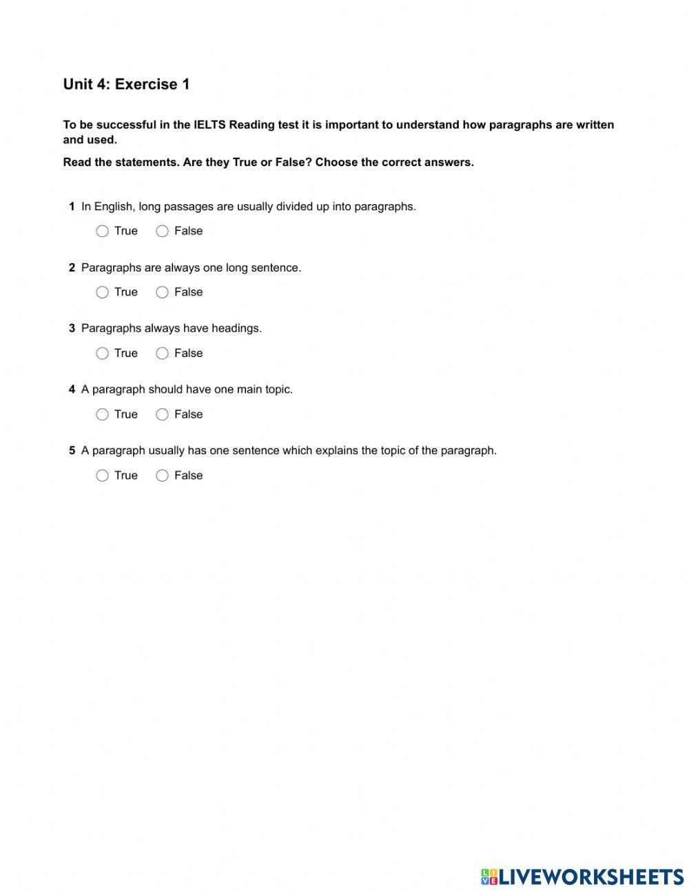 Mindset 2 - Reading - Unit 4 Ex1