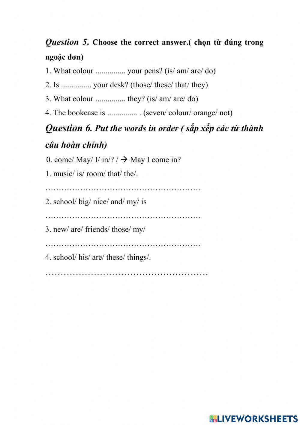 Đề thi thử số 1 lớp 3