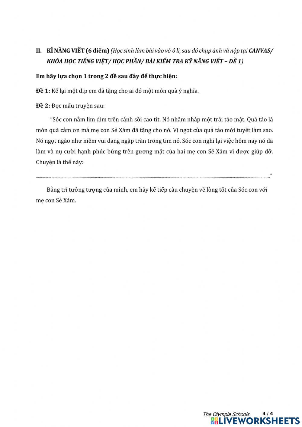 TV3-Đề kiểm tra cuối kì 1-Đề 1