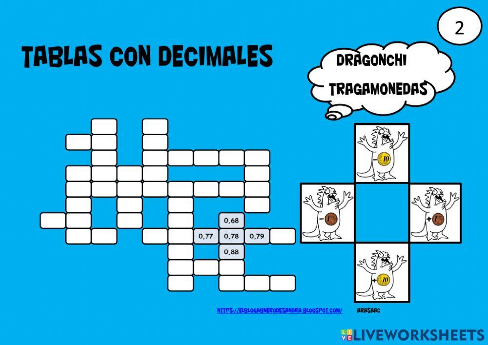 Tablas con decimales 2