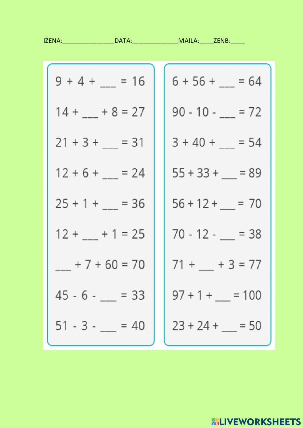 Batuketak eta kenketak