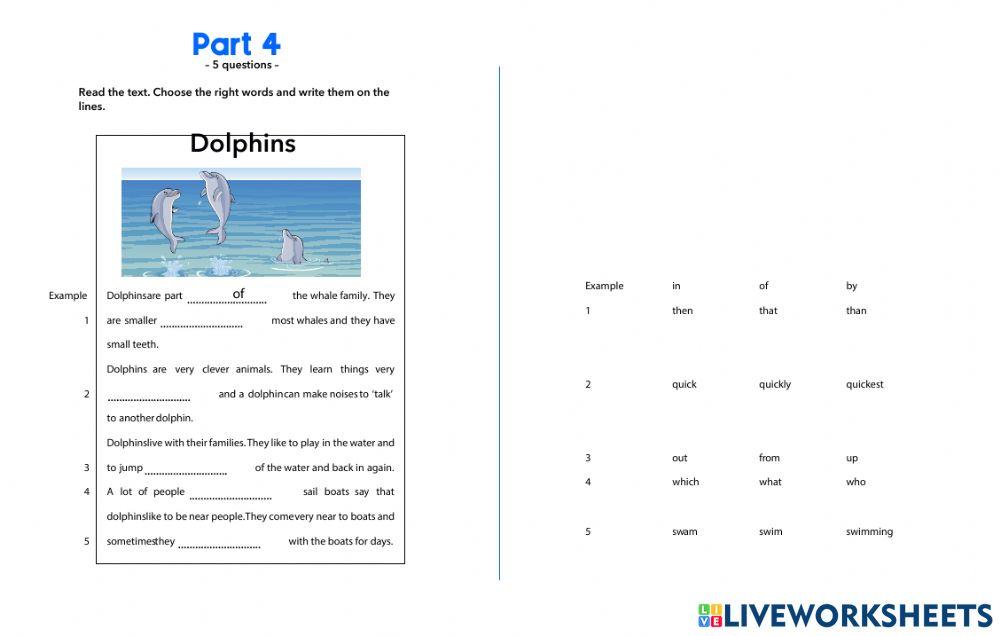 Movers Reading and Writing