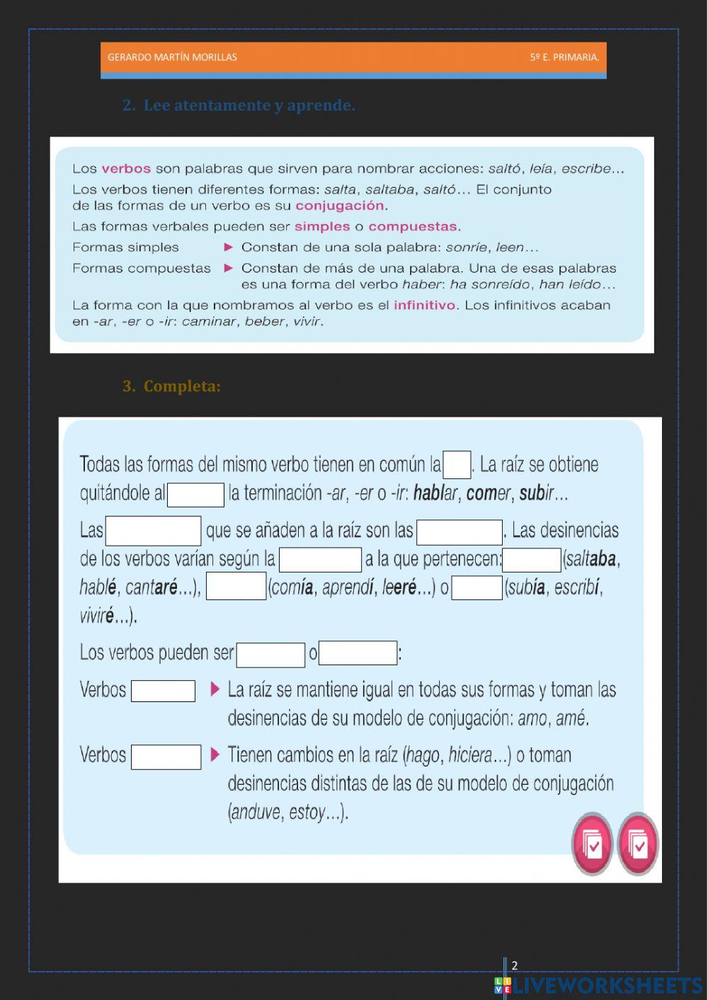Taller de gramática. Ficha 5.