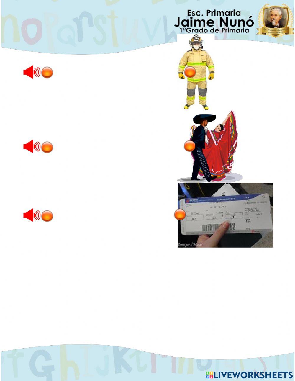 Une el audio con la imagen que corresponde Letra Bb